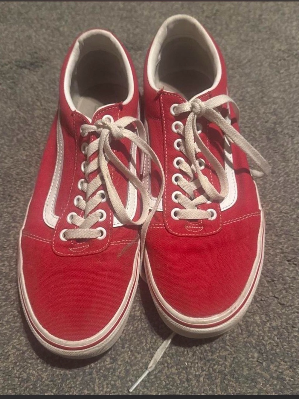 Men's Red Vans Low-Top Lace-Up Sneakers